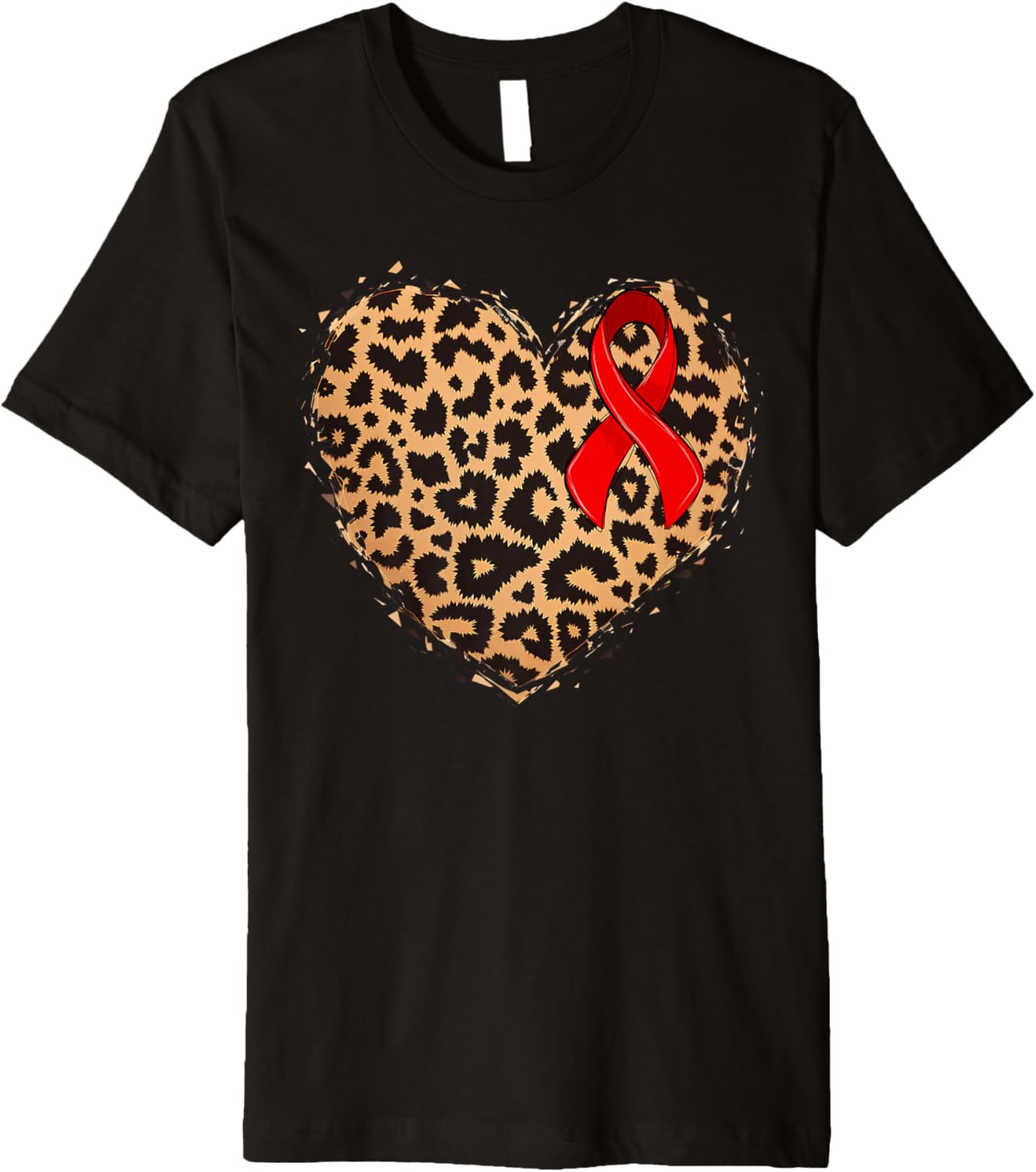 Cheetah Leopard Heart Girls animal Print Aids Day Ribbon Red Premium Apparel Viral TikTok Find Gift Ready