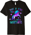 Just a Girl Who Loves Unicorns Galaxy Space Unicorn Lover Premium Apparel | Trending 2025 | Perfect Gift Choice