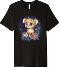 Cute Cheetah Cub Surrounded By Flowers Premium Apparel Streetwear Style US Top Pick