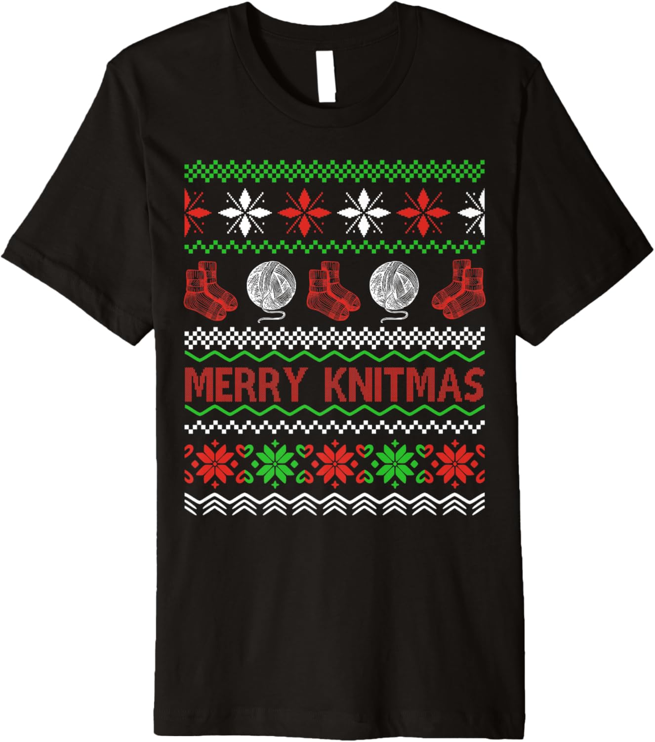 Merry Knitmas Xmas Ugly Sweater Knitting Yarn Christmas Premium Sweater | Viral US Pick | High CTR Title