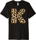 Letter K Cheetah Leopard Initial Print Name Zebra Matching Premium Apparel Trending US Best Seller Look