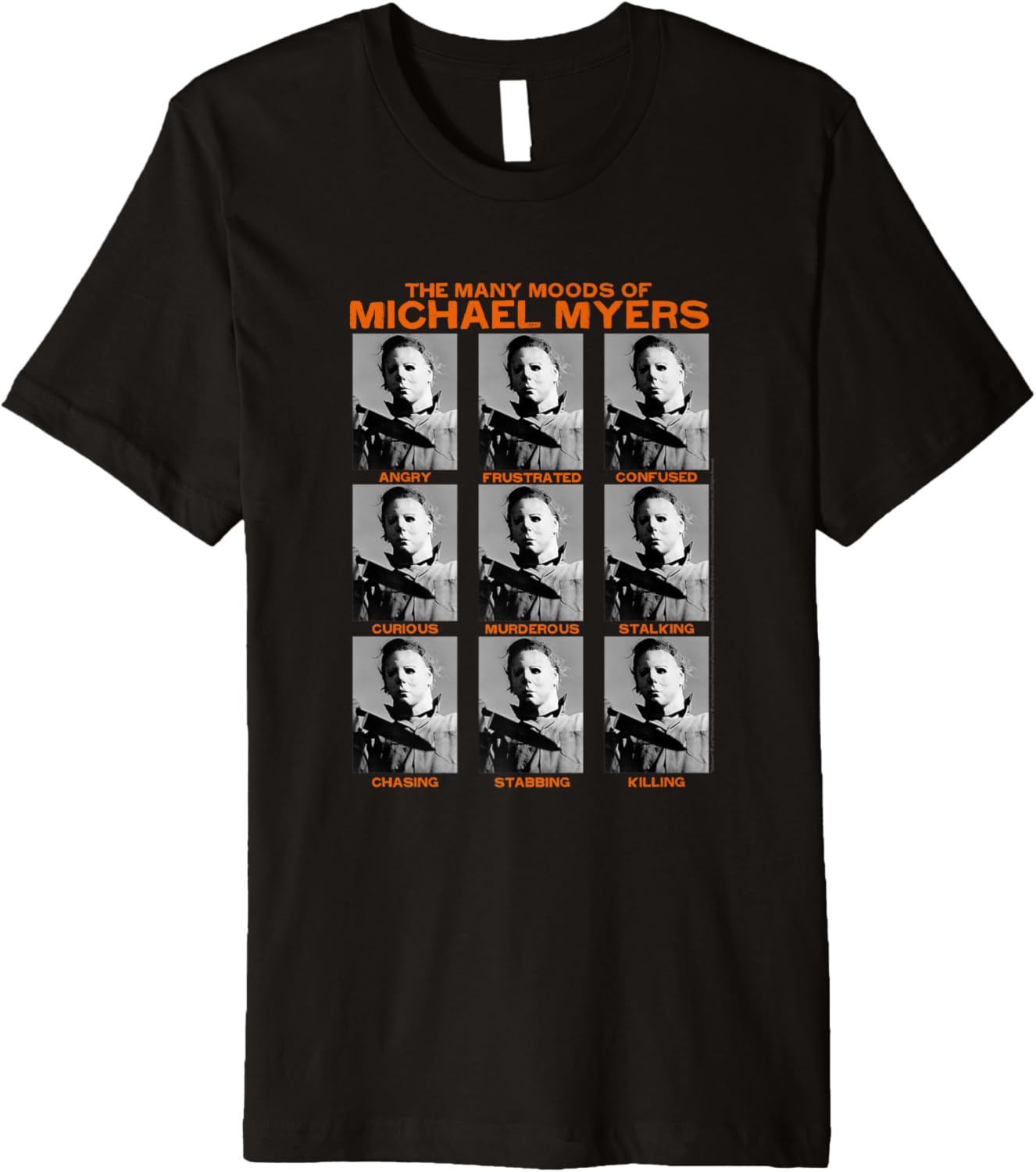 Halloween Many Moods of Michael Myers Premium Apparel | Trending 2025