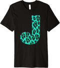 Letter J Cheetah Leopard Print Blue Initial Zebra Matching Premium Apparel Viral TikTok Find Everyday Wear
