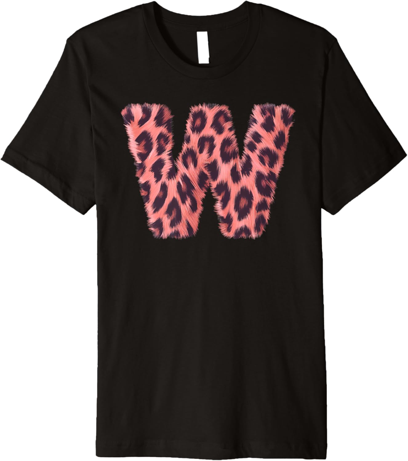 Letter W Cheetah Leopard Print Pink Initial Zebra Matching Premium Apparel Premium Print Best Seller Look