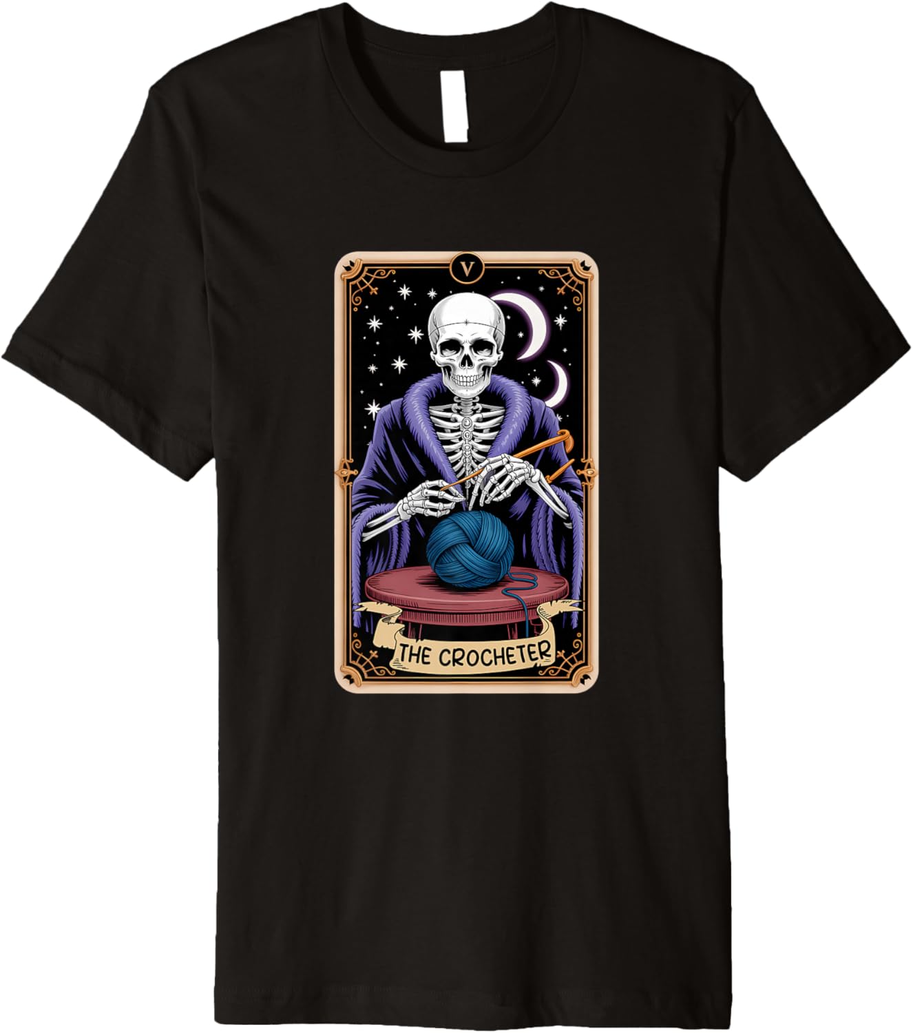 The Crocheter Tarot Card Funny Gothic Skeleton Yarn Lover Premium Yarn Supply | Top Rated | Perfect for Crafters