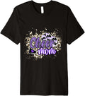 Cheer Mom Shirt Megaphone Purple Leopard Cheetah Print Premium T Shirt Premium Print Fan Favorite