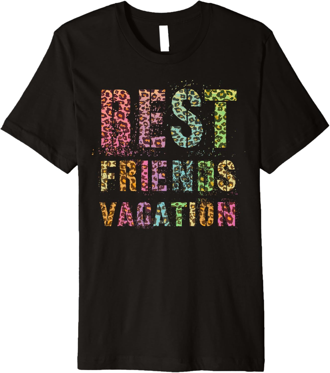 Vintage BEST FRIENDS VACATION Leopard Print Summer Trip Premium Apparel Streetwear Style Fan Favorite