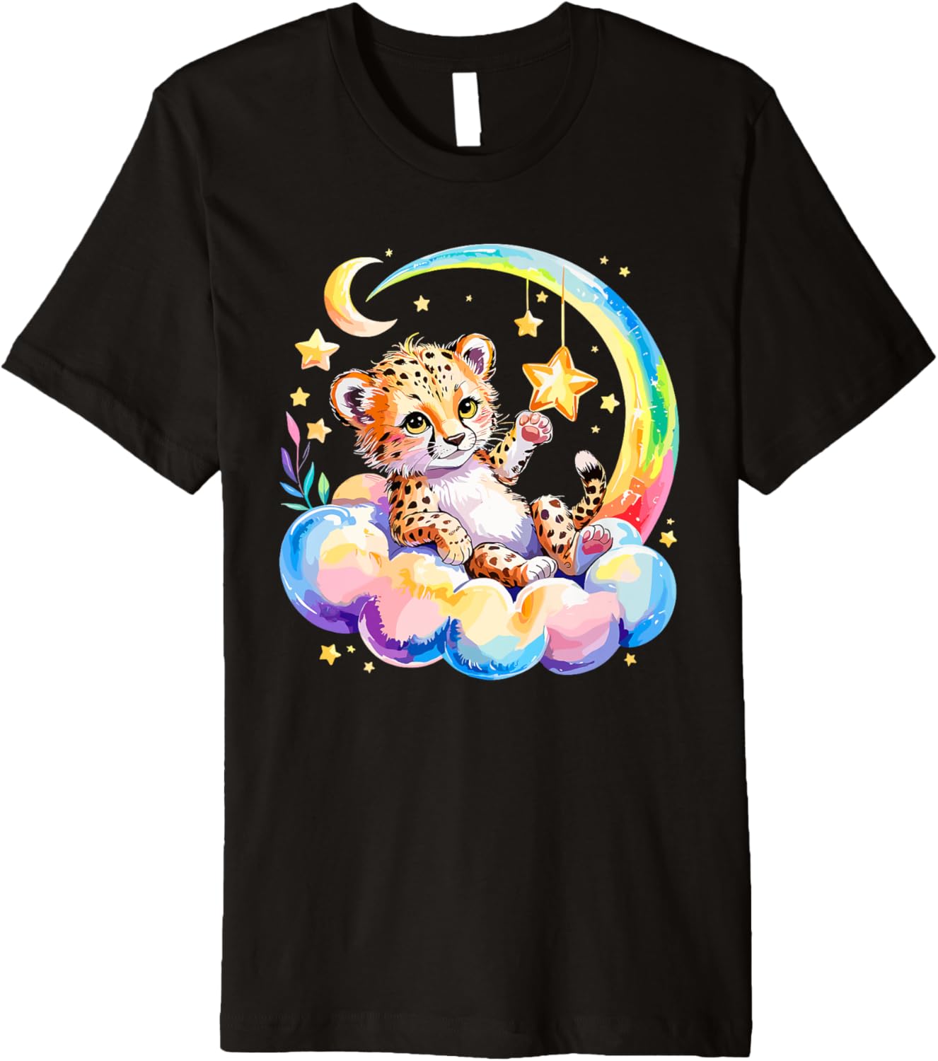 Rainbow Clouds Cheetah Cub Cheetahs Premium Apparel Streetwear Style Gift Ready