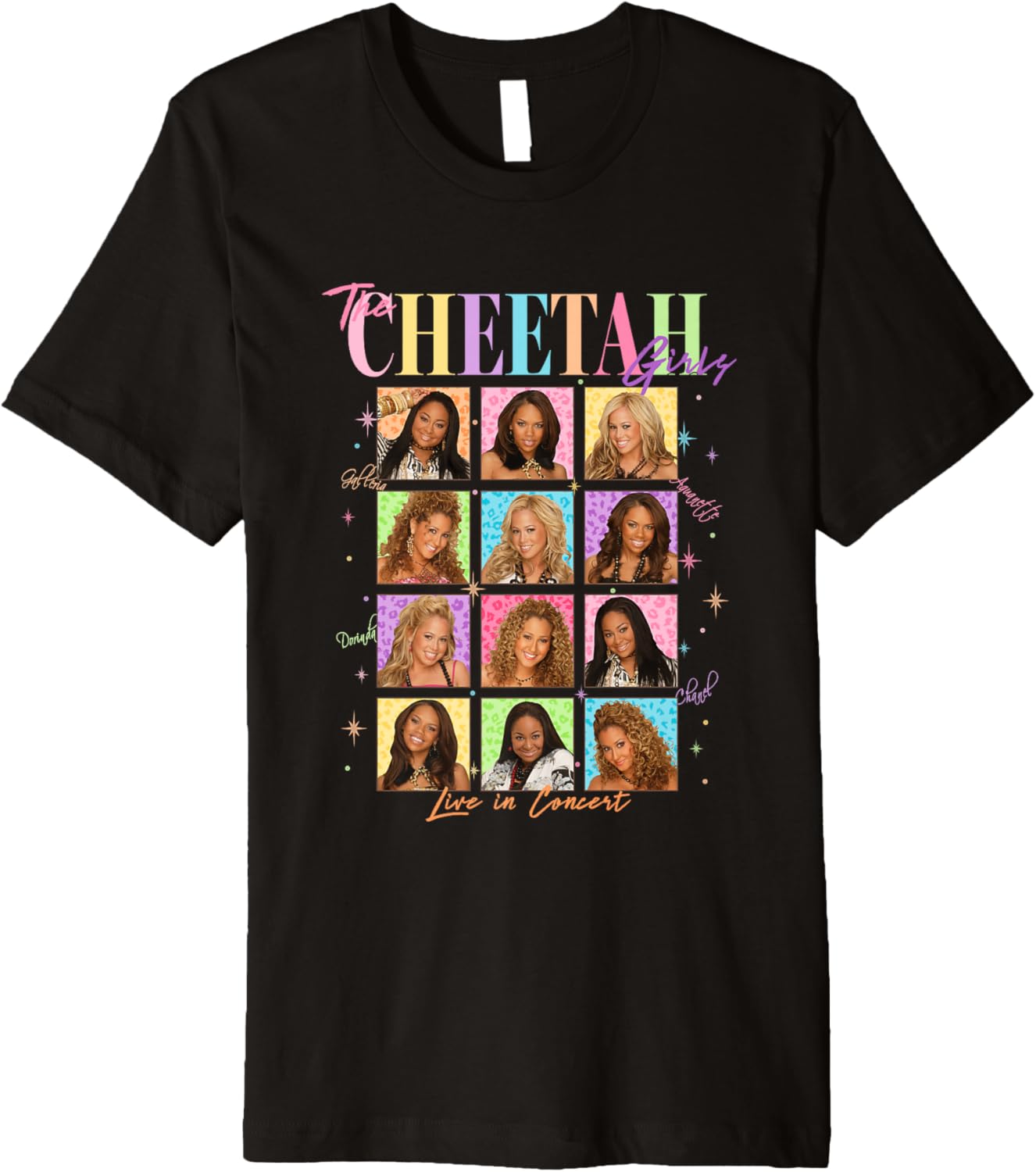 Disney The Cheetah Girls Colorful Box Ups Retro Collage Premium Apparel Streetwear Style Fan Favorite