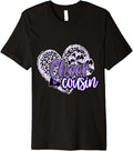 Cheer Cousin Shirt Megaphone Purple Leopard Cheetah Print Premium T Shirt Streetwear Style Fan Favorite
