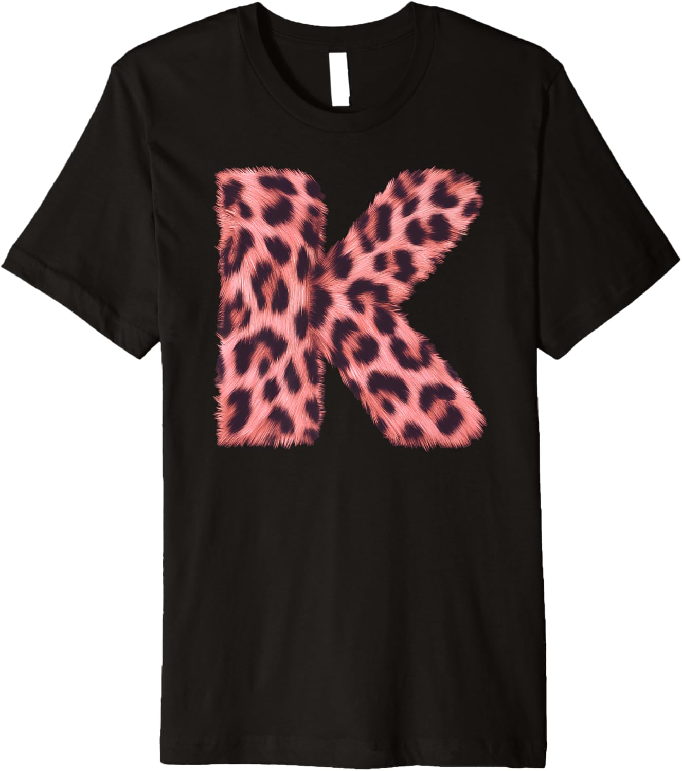 Letter K Cheetah Leopard Print Pink Initial Zebra Matching Premium Apparel Comfort Fit US Top Pick