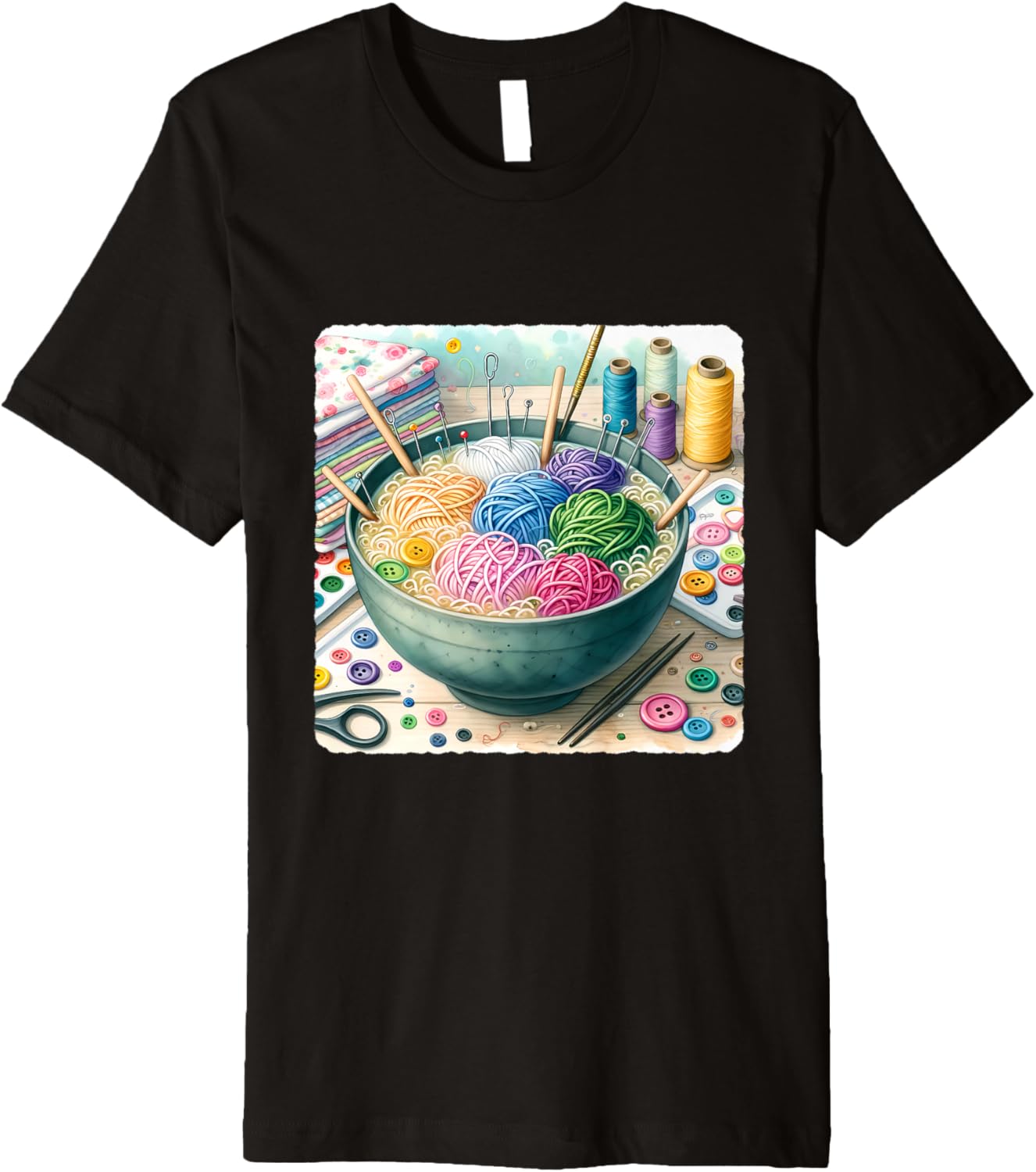 Ramen Bowl With Noodle Yarn, Needle, Button Toppings. Yarn Premium Yarn Supply | Premium Quality | High CTR Title