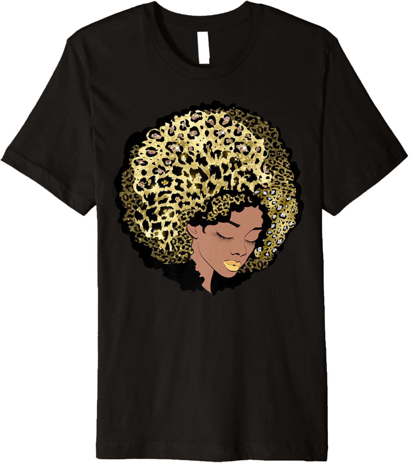 Black Queen Afro Diva Leopard Animal Print Cheetah Women Premium Apparel Viral TikTok Find Fan Favorite