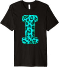 Letter I Cheetah Leopard Print Blue Initial Zebra Matching Premium Apparel High Search Demand Best Seller Look
