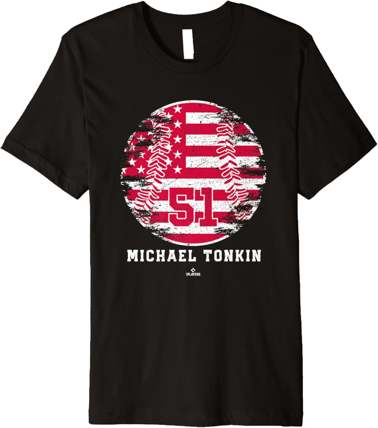 Vintage Baseball Flag Michael Tonkin Atlanta MLBPA Premium Apparel | Trending 2025
