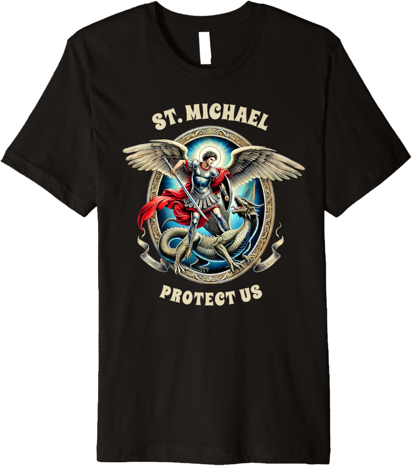St. Michael Catholic Faith Religious St. Michael Protect Us Premium Apparel | Trending 2025