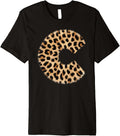 Letter C Cheetah Leopard Initial Print Name Zebra Matching Premium Apparel Comfort Fit Best Seller Look