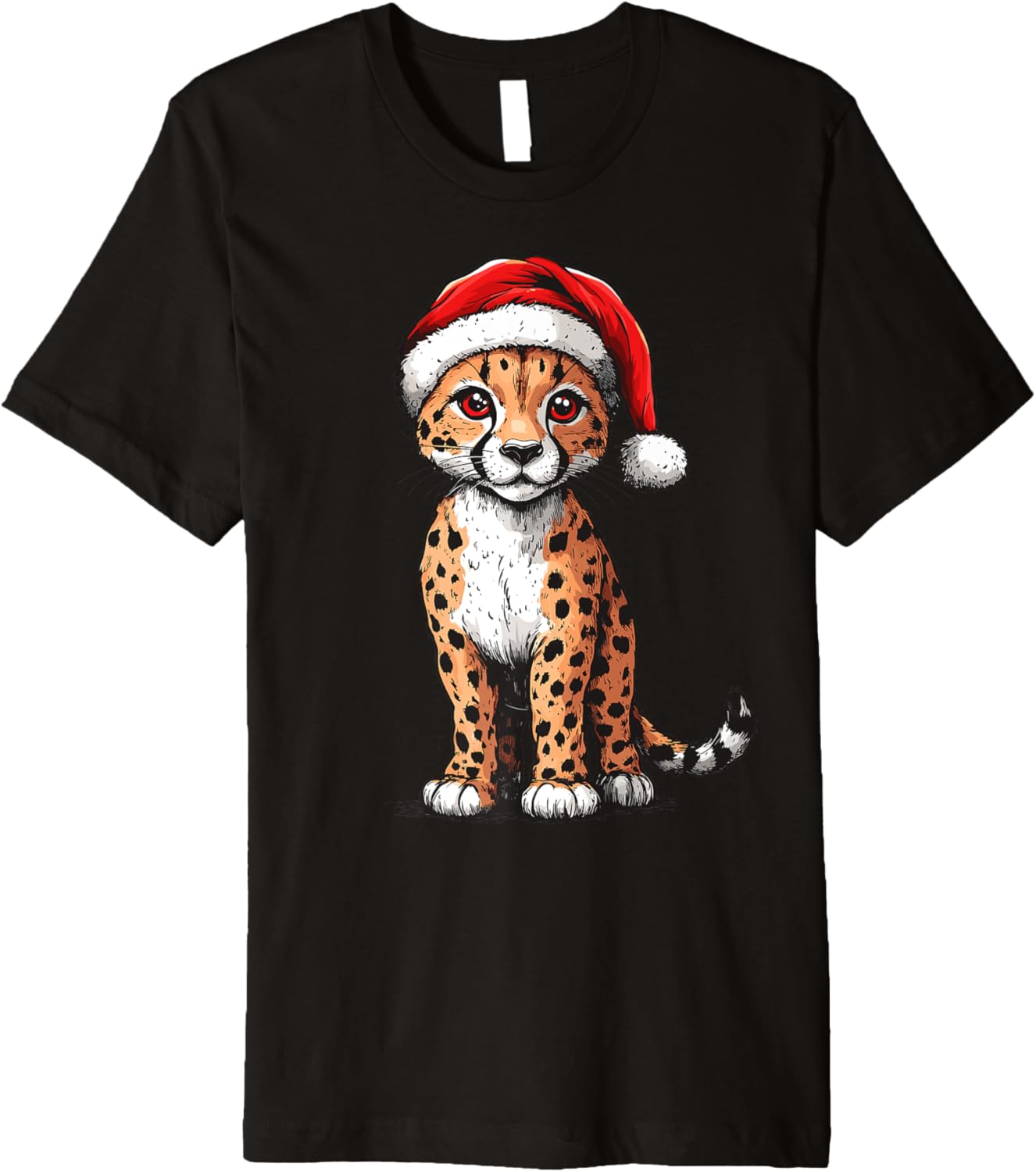 Cheetah Santa Hat Funny Christmas Cheetah Wild Animals Lover Premium Apparel Streetwear Style Hot Right Now