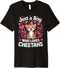 Just A Boy Who Loves Cheetahs Funny Cheetah Lover Boys Kids Premium Apparel Streetwear Style Gift Ready