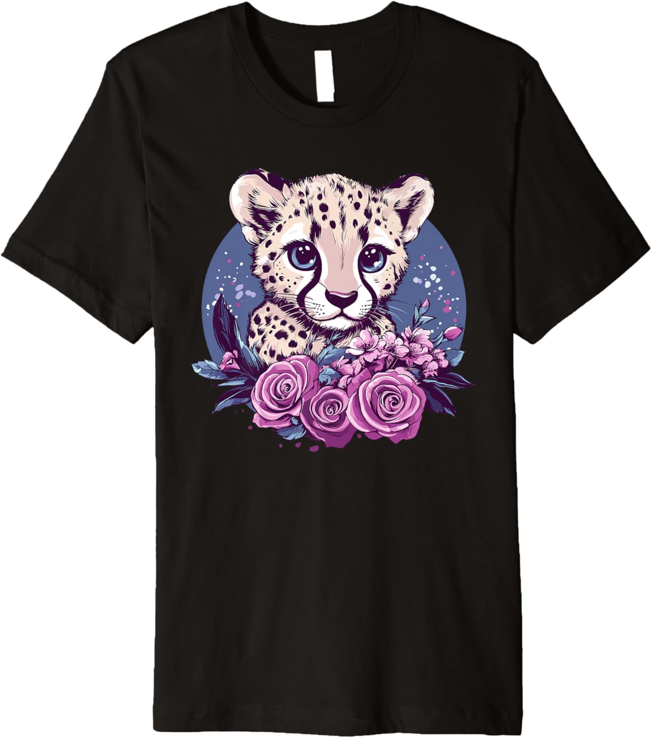 Cheetah Cub Surrounded By Pink Flowers Premium Apparel Viral TikTok Find US Top Pick