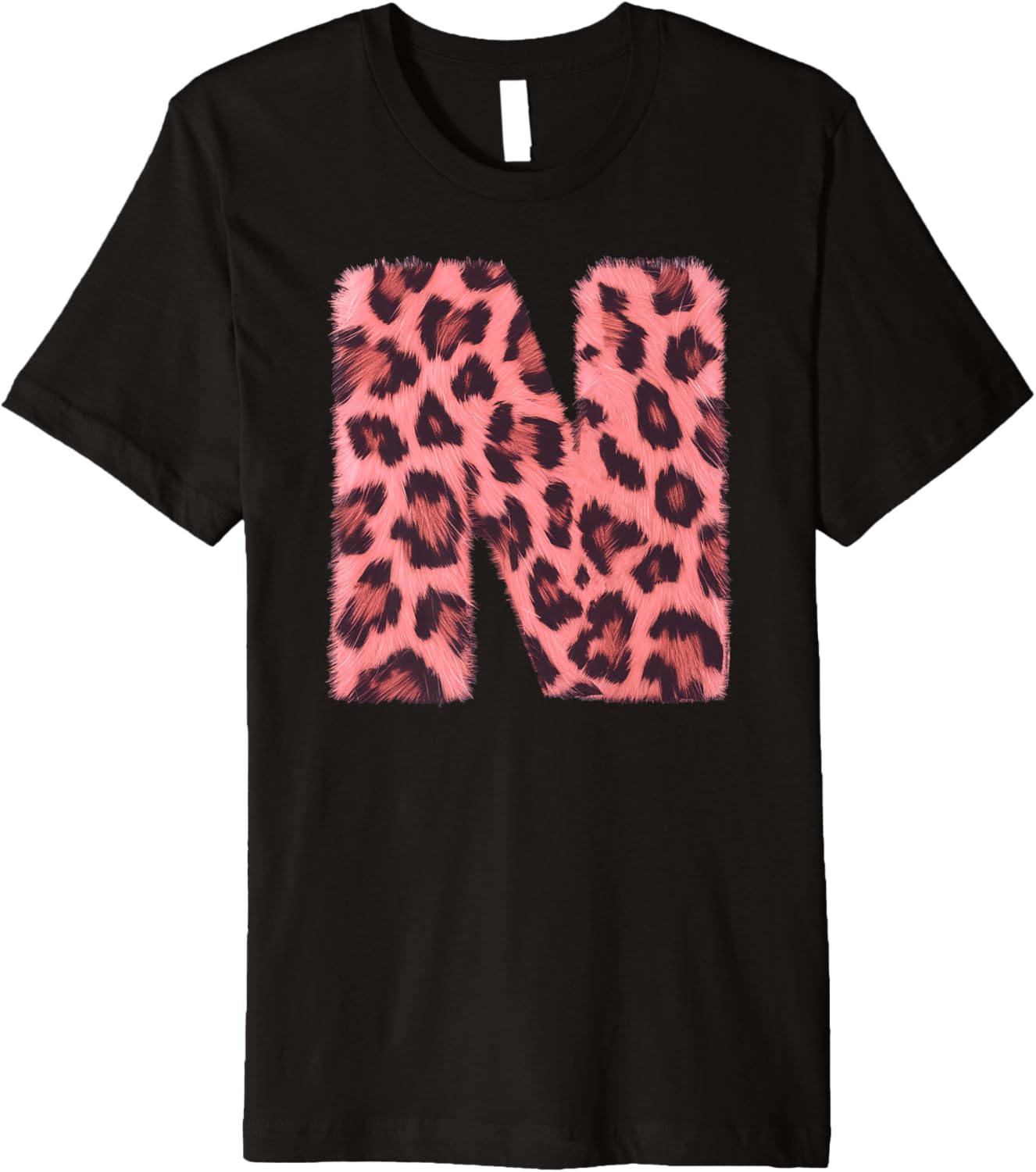 Letter N Cheetah Leopard Print Pink Initial Zebra Matching Premium Apparel Comfort Fit Gift Ready