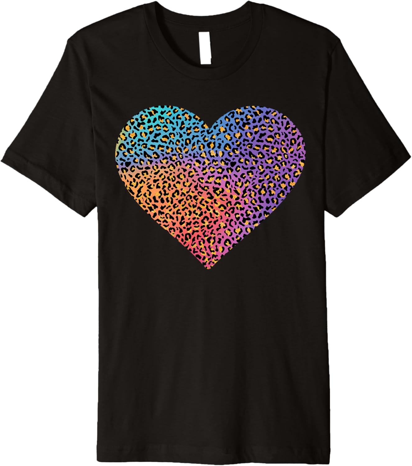 Heart Rainbow Cheetah Leopard Tiger Print Premium Apparel Comfort Fit US Top Pick