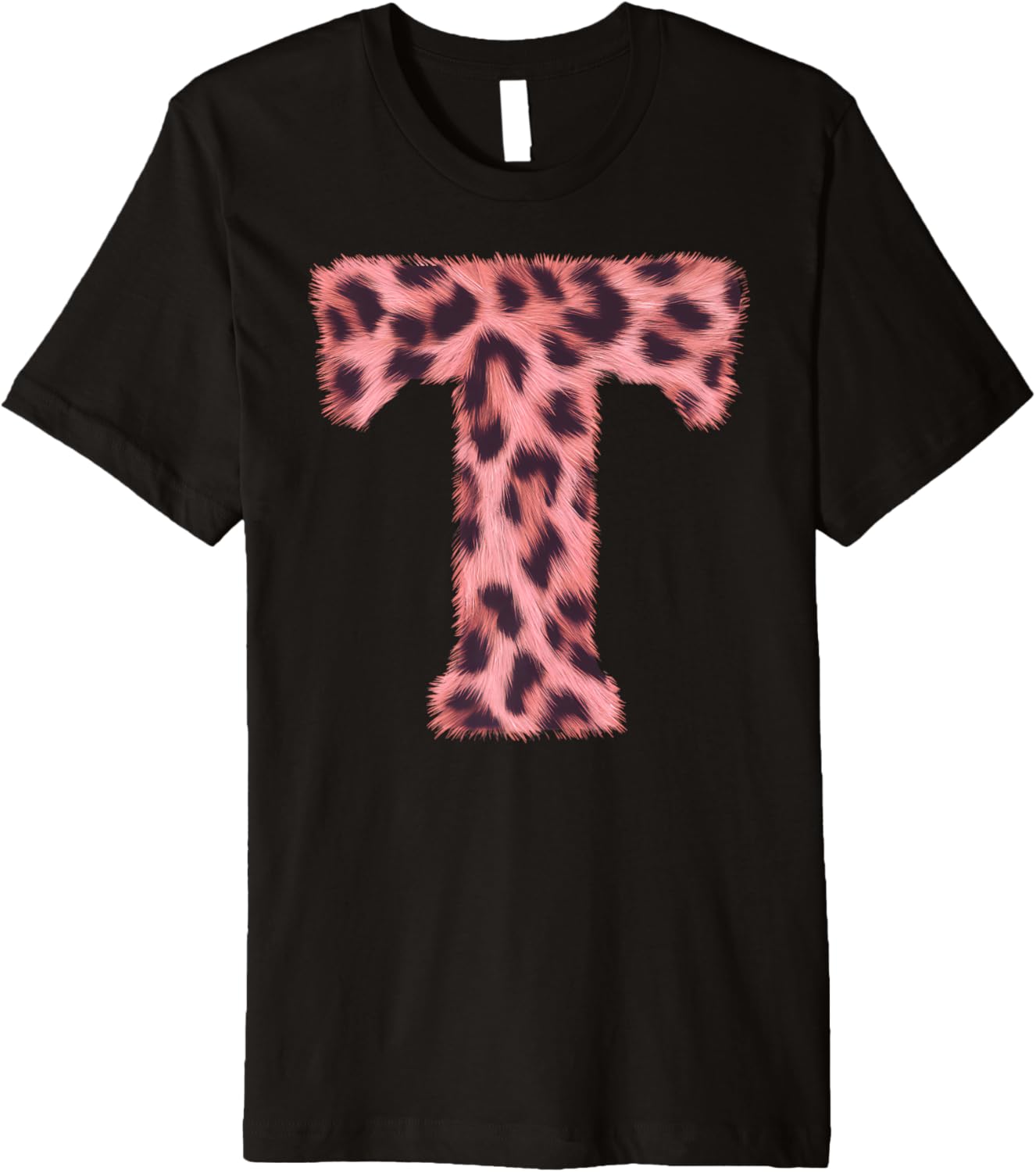 Letter T Cheetah Leopard Print Pink Initial Zebra Matching Premium Apparel Trending US Fan Favorite