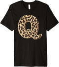 Letter Q Cheetah Leopard Initial Print Name Zebra Matching Premium Apparel Trending US Fan Favorite