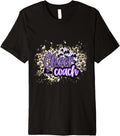 Cheer Coach Shirt Megaphone Purple Leopard Cheetah Print Premium T Shirt Premium Print Gift Ready