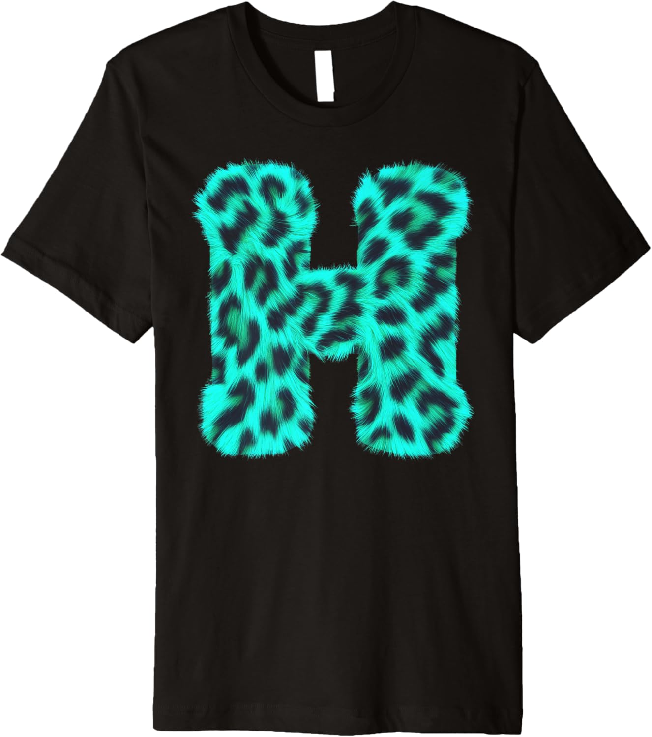 Letter H Cheetah Leopard Print Blue Initial Zebra Matching Premium Apparel Premium Print Hot Right Now