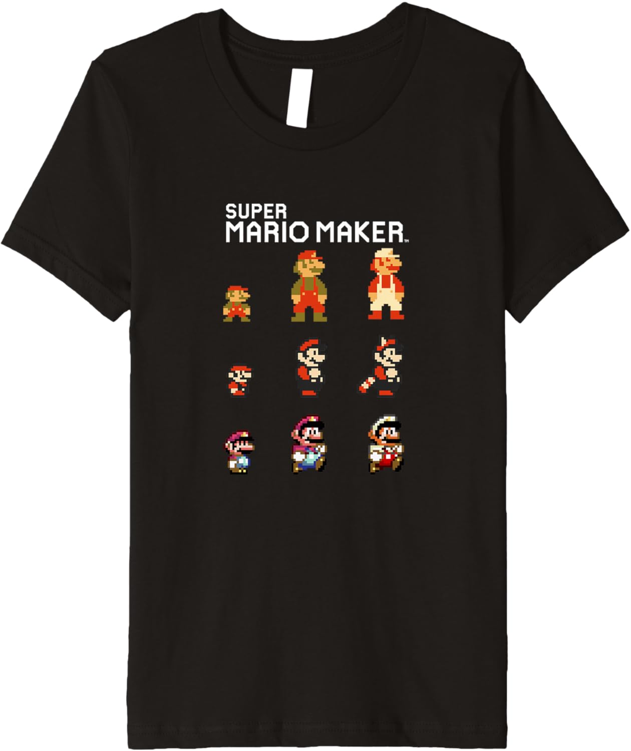 Super Mario Maker Mario Evolution 8-Bit Pixel Icons Premium Apparel | Premium Quality | Aesthetic Fit