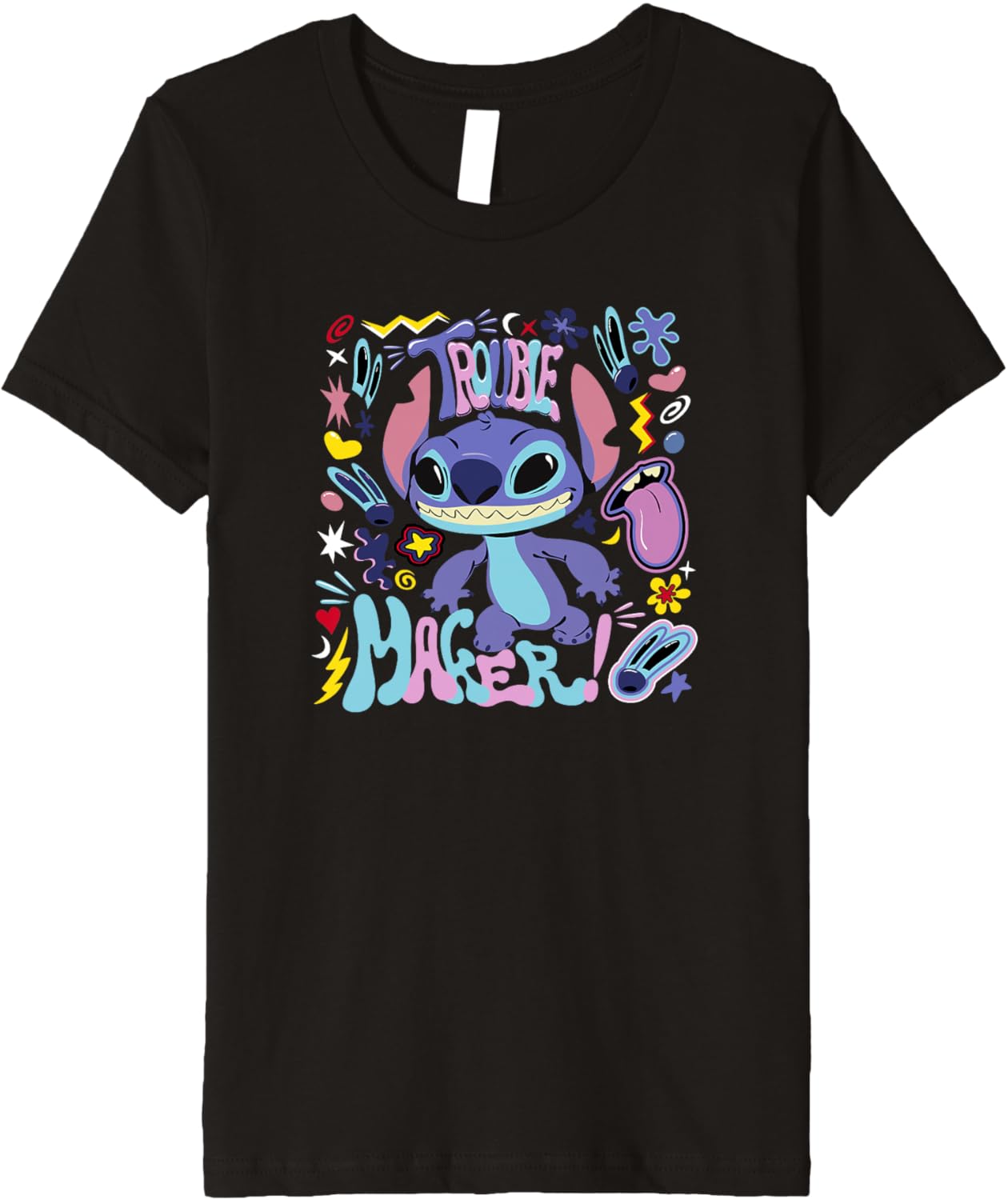 Disney Lilo & Stitch Trouble Maker Stitch Collage Premium Apparel | US Viral Style | Perfect Gift Idea