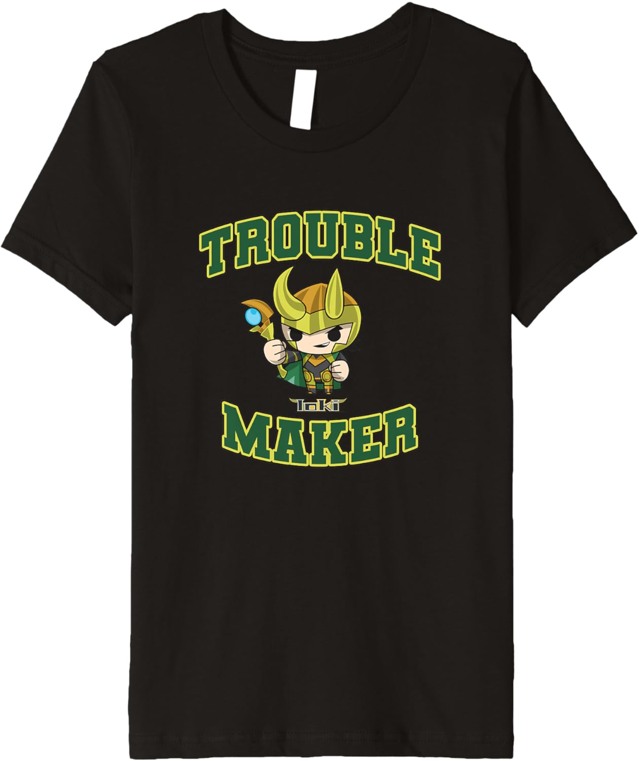 Marvel Comics Retro Classic Trouble Maker Loki Chibi Shot Premium Apparel | Trending 2025 | Perfect Gift Idea