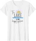 The Lake is My Happy Place Boating Gift Apparel | US Viral Pick | Aesthetic Casual Look