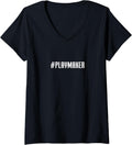Womens Hashtag Playmaker V-Neck Apparel | US Viral Style | Comfort Daily Wear
