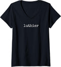 Womens Luthier Gift Guitar Violin Maker Repairer V-Neck Apparel | Premium Quality | Comfort Daily Wear