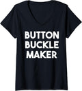 Womens Button Buckle Maker V-Neck Apparel | US Viral Style | Comfort Daily Wear