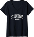 Womens St. Michaels Arizona AZ Vintage Athletic Sports Design V-Neck Apparel | Premium Quality