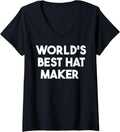 Womens World's Best Hat Maker V-Neck Apparel | US Viral Style | Perfect Gift Idea
