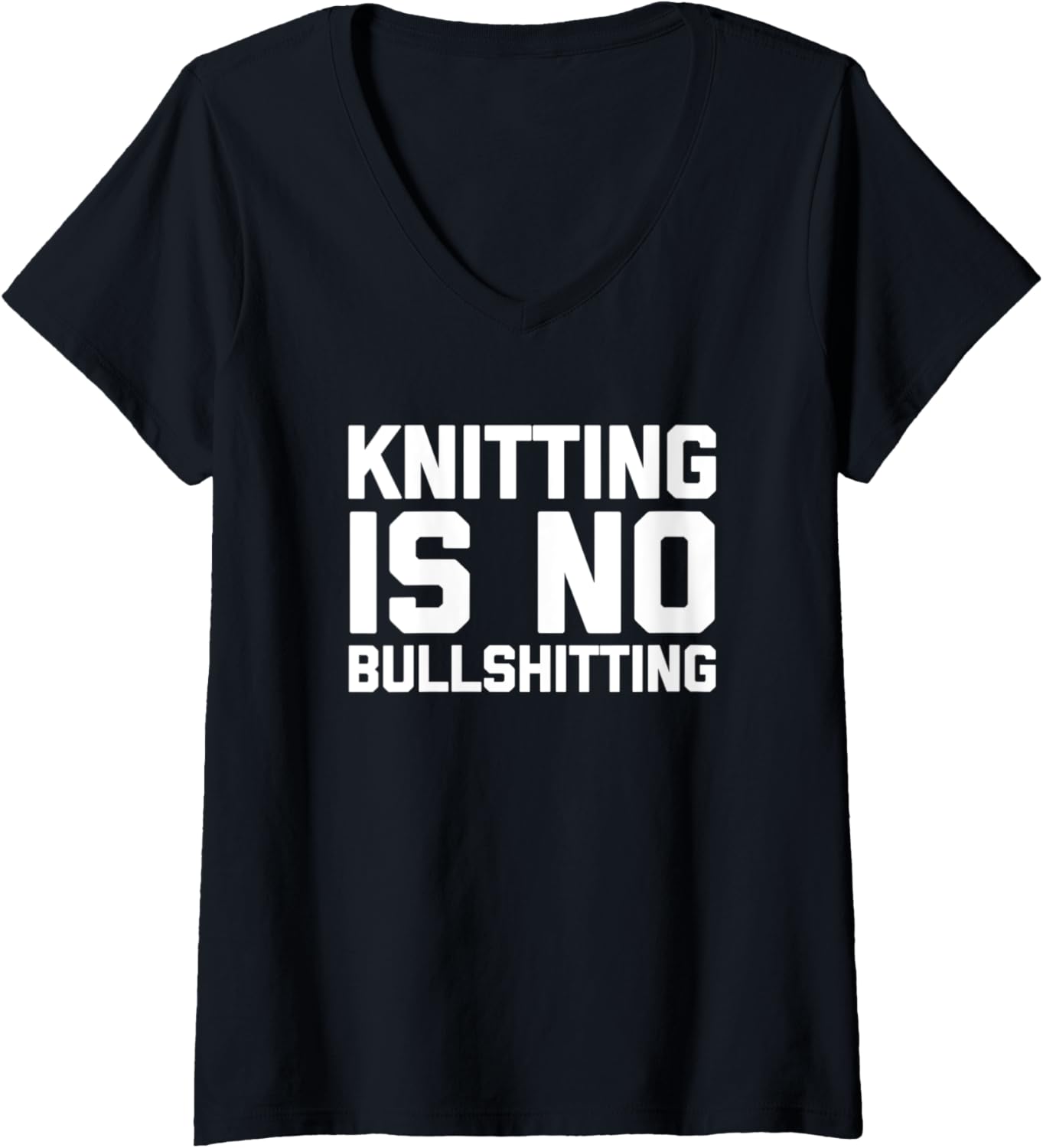 Womens Knitting Is No Bullshitting - Funny Crochet Yarn Knitting V-Neck Yarn Supply | Premium Quality | Best Seller C...