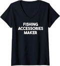 Womens Fishing Accessories Maker V-Neck Apparel | US Viral Style | Aesthetic Fit