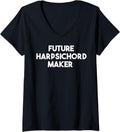 Womens Future Harpsichord Maker V-Neck Apparel | High Search Volume | Aesthetic Fit