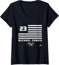 Womens Michael Chavis Flag Name V-Neck Apparel | Trending 2025
