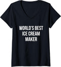 Womens Funny Ice Cream Maker V-Neck Apparel | Premium Quality | Comfort Daily Wear