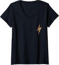 Womens Leopard Print Lightning Bolt Cheetah Print Pocket Design V Neck Apparel Viral TikTok Find US Top Pick