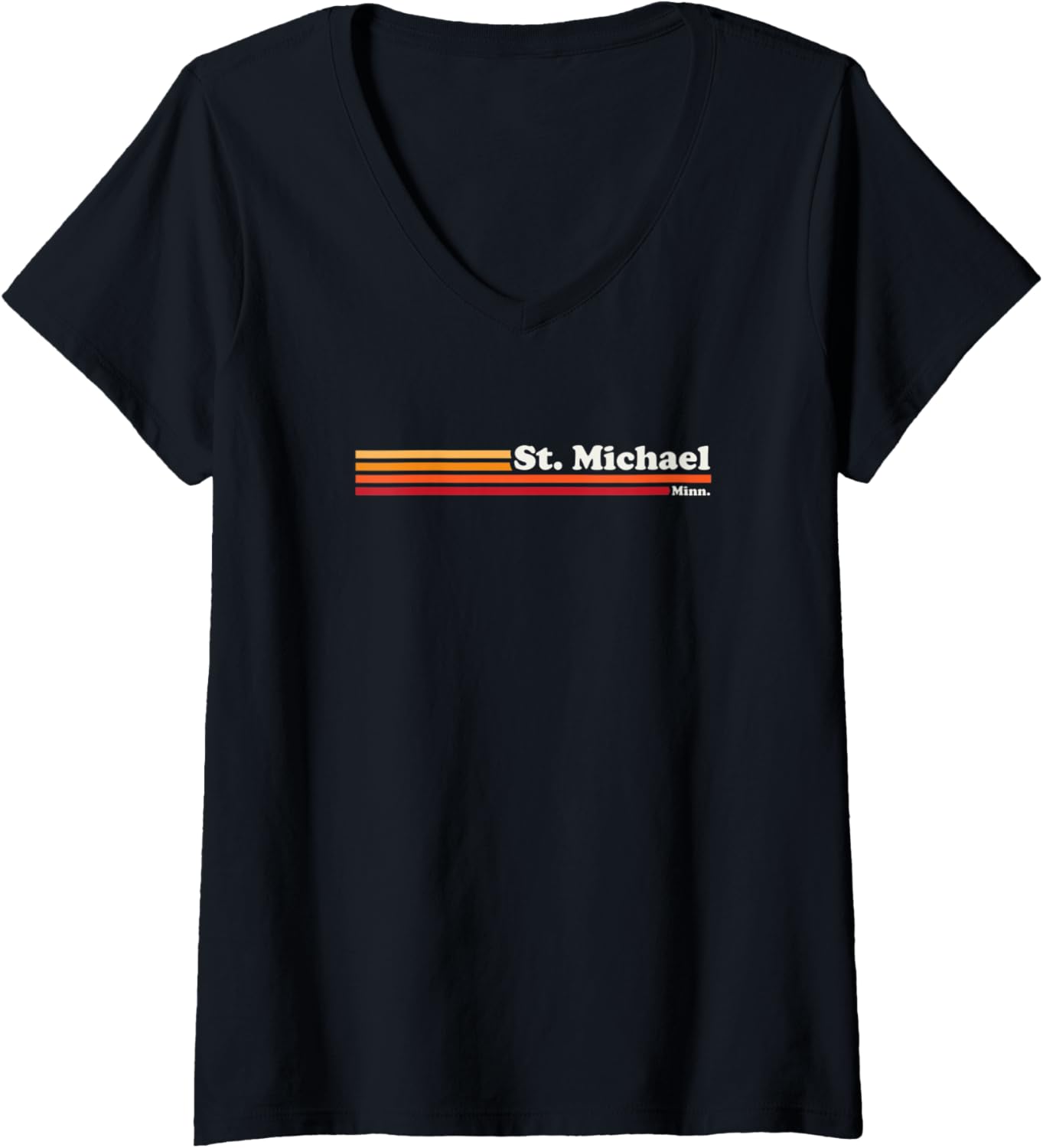 Womens Vintage 1980s Graphic Style St. Michael Minnesota V-Neck Apparel | Premium Quality
