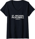 Womens St. Michael, MN PICKLEBALL V-Neck Apparel | Perfect Gift Idea