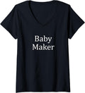 Womens Baby Maker - V-Neck Apparel | Premium Quality | Comfort Daily Wear