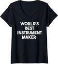 Womens World's Best Instrument Maker V-Neck Apparel | Trending 2025 | Perfect Gift Idea