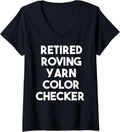 Womens Retired Roving Yarn Color Checker V-Neck Yarn Supply | Trending 2025 | Customer Favorite